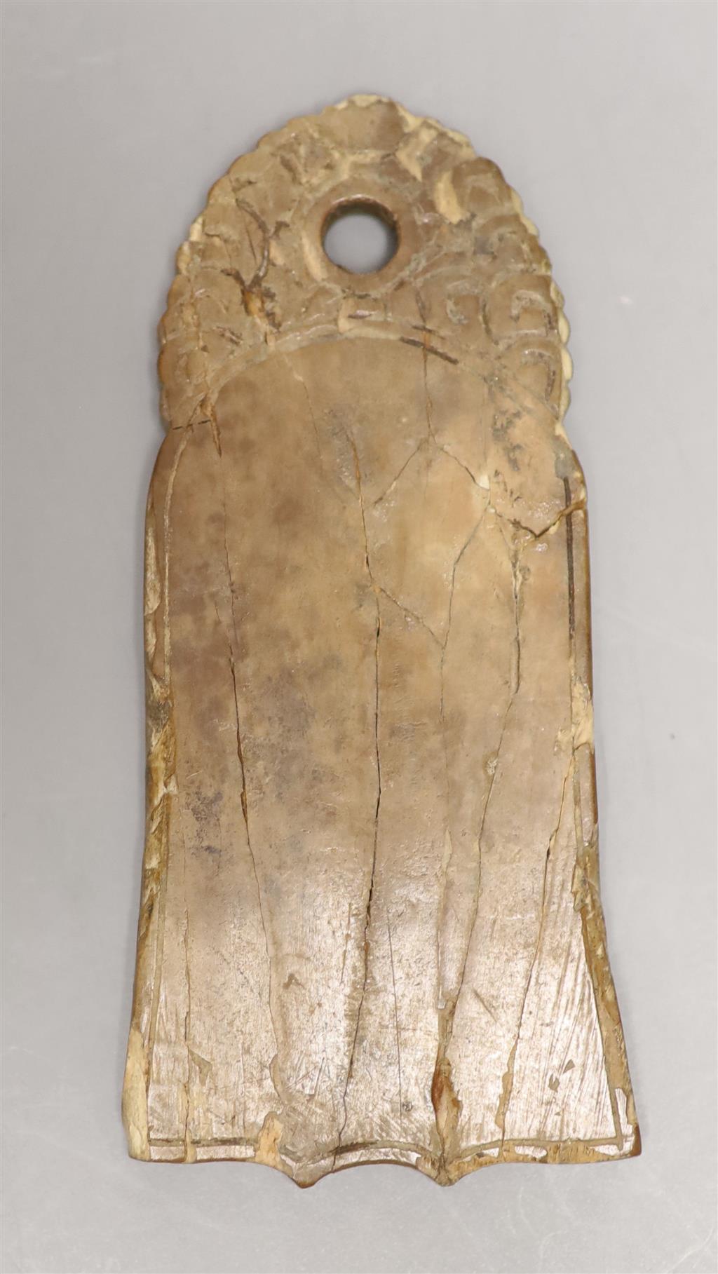 A Chinese ivory passport, Yuan dynasty, height 10cm, unengraved